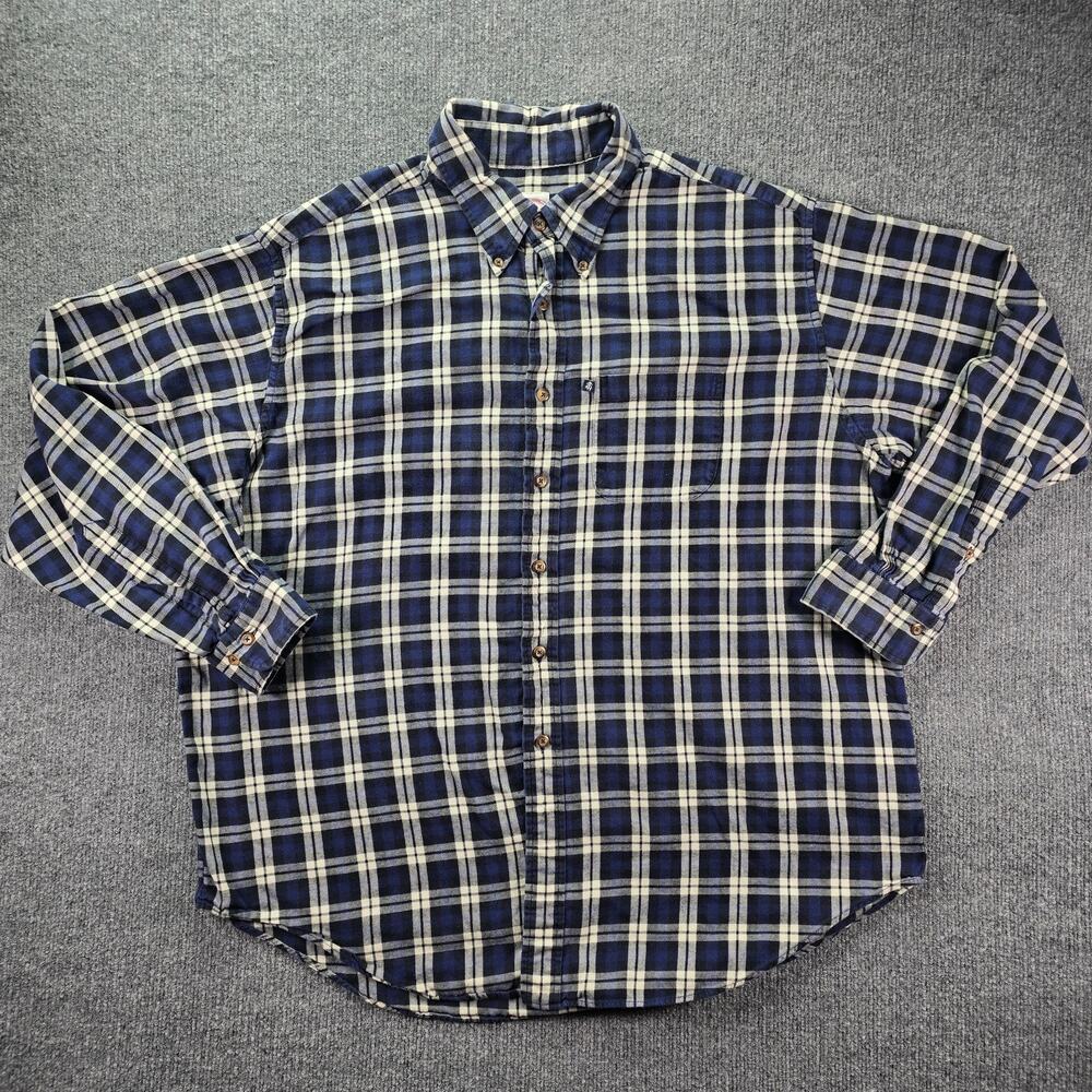 Brooks Brothers Shirt Mens XL Blue White Plaid Button Down Long Sleeve Pocket